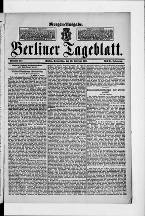 Berliner Tageblatt und Handels-Zeitung vom 28.02.1901