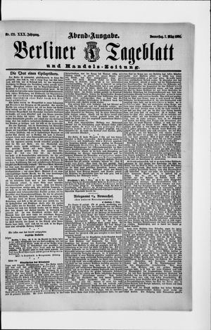 Berliner Tageblatt und Handels-Zeitung on Mar 7, 1901