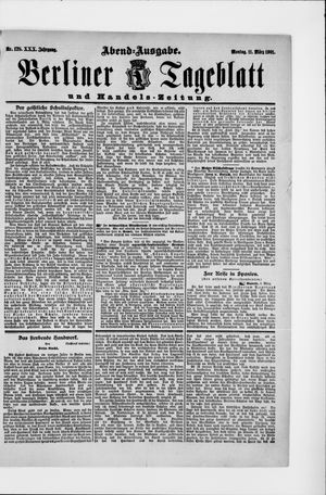 Berliner Tageblatt und Handels-Zeitung on Mar 11, 1901