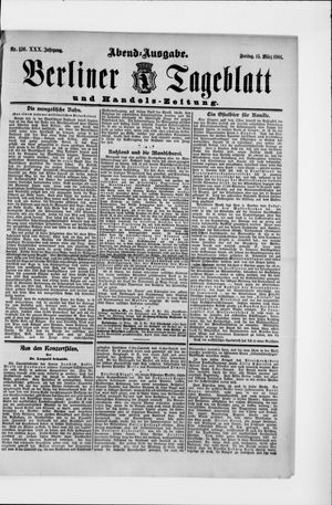 Berliner Tageblatt und Handels-Zeitung on Mar 15, 1901