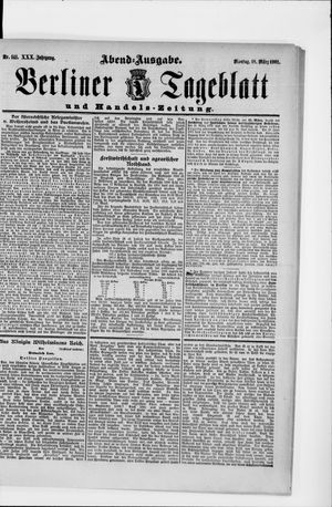 Berliner Tageblatt und Handels-Zeitung vom 18.03.1901
