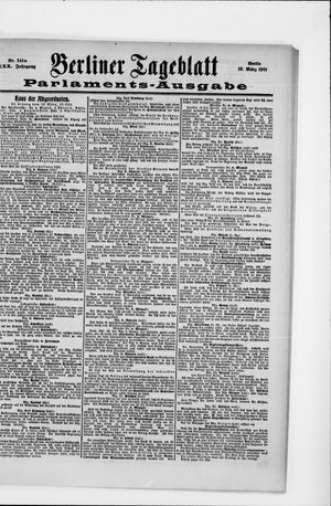 Berliner Tageblatt und Handels-Zeitung vom 19.03.1901