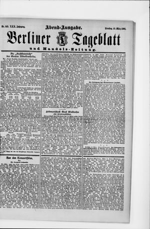 Berliner Tageblatt und Handels-Zeitung on Mar 19, 1901