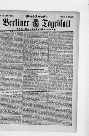 Berliner Tageblatt und Handels-Zeitung vom 20.03.1901