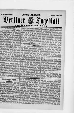Berliner Tageblatt und Handels-Zeitung vom 21.03.1901
