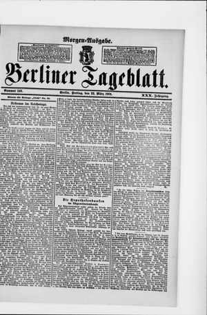 Berliner Tageblatt und Handels-Zeitung vom 22.03.1901