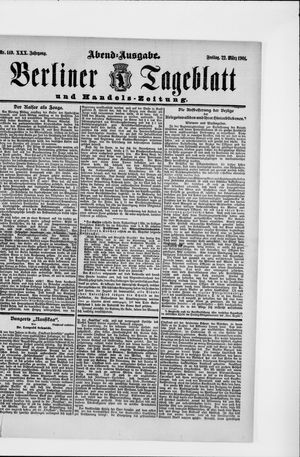 Berliner Tageblatt und Handels-Zeitung vom 22.03.1901