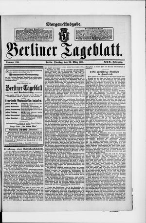 Berliner Tageblatt und Handels-Zeitung on Mar 26, 1901