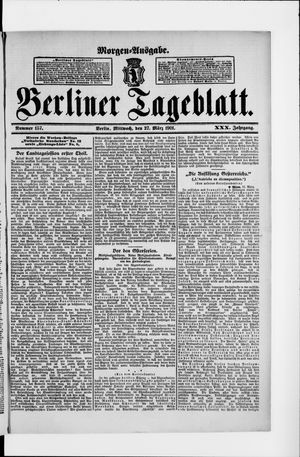 Berliner Tageblatt und Handels-Zeitung on Mar 27, 1901