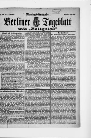 Berliner Tageblatt und Handels-Zeitung vom 01.04.1901