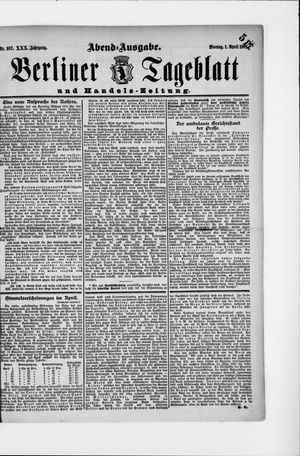 Berliner Tageblatt und Handels-Zeitung vom 01.04.1901