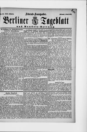 Berliner Tageblatt und Handels-Zeitung vom 03.04.1901