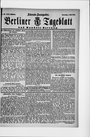 Berliner Tageblatt und Handels-Zeitung vom 04.04.1901