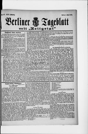 Berliner Tageblatt und Handels-Zeitung vom 09.04.1901