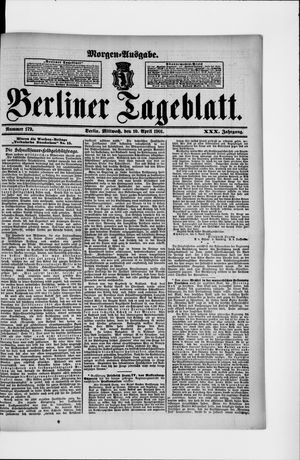 Berliner Tageblatt und Handels-Zeitung vom 10.04.1901