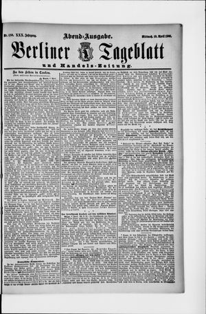 Berliner Tageblatt und Handels-Zeitung vom 10.04.1901