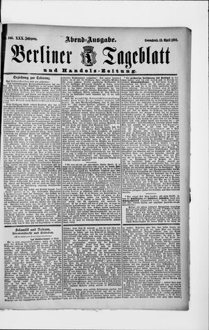 Berliner Tageblatt und Handels-Zeitung vom 13.04.1901