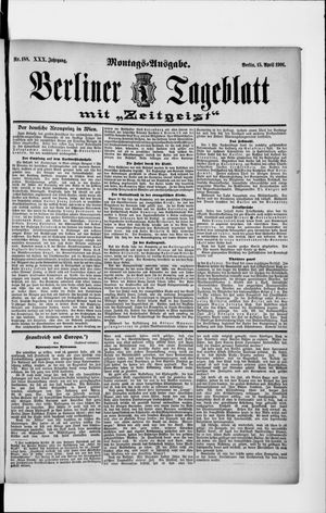 Berliner Tageblatt und Handels-Zeitung vom 15.04.1901