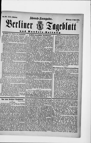 Berliner Tageblatt und Handels-Zeitung vom 17.04.1901