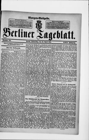 Berliner Tageblatt und Handels-Zeitung vom 18.04.1901