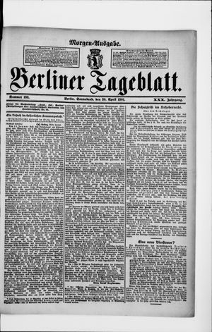 Berliner Tageblatt und Handels-Zeitung on Apr 20, 1901