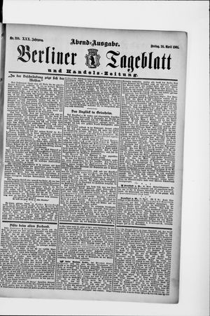 Berliner Tageblatt und Handels-Zeitung vom 26.04.1901