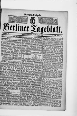 Berliner Tageblatt und Handels-Zeitung vom 27.04.1901
