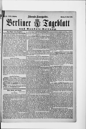 Berliner Tageblatt und Handels-Zeitung vom 29.04.1901