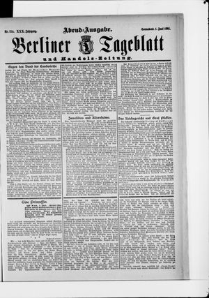 Berliner Tageblatt und Handels-Zeitung vom 01.06.1901