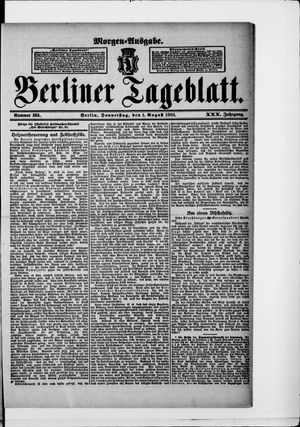 Berliner Tageblatt und Handels-Zeitung vom 01.08.1901