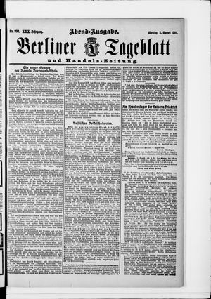 Berliner Tageblatt und Handels-Zeitung vom 05.08.1901