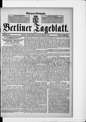 Berliner Tageblatt und Handels-Zeitung vom 15.08.1901