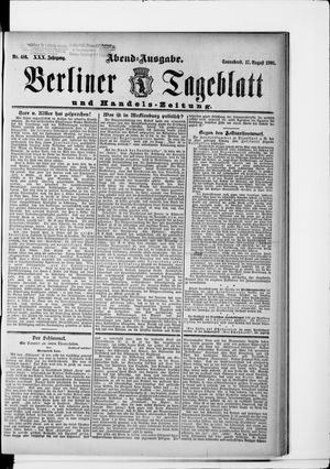 Berliner Tageblatt und Handels-Zeitung vom 17.08.1901
