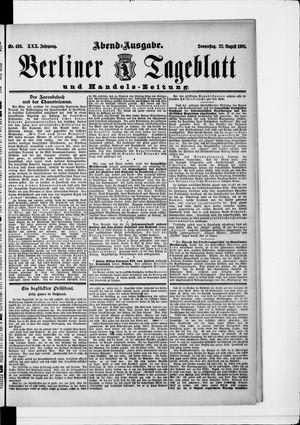 Berliner Tageblatt und Handels-Zeitung vom 22.08.1901