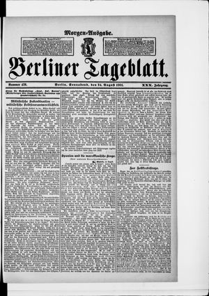 Berliner Tageblatt und Handels-Zeitung on Aug 24, 1901