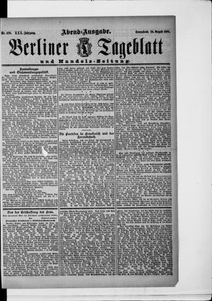 Berliner Tageblatt und Handels-Zeitung on Aug 24, 1901