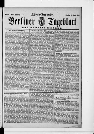 Berliner Tageblatt und Handels-Zeitung vom 27.08.1901