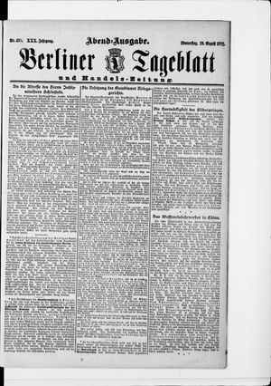 Berliner Tageblatt und Handels-Zeitung vom 29.08.1901
