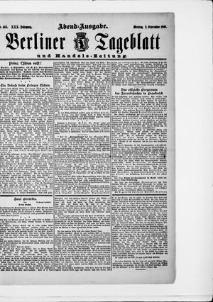 Berliner Tageblatt und Handels-Zeitung vom 02.09.1901