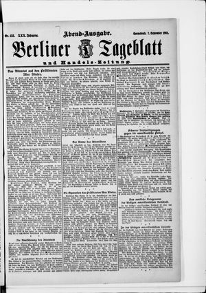 Berliner Tageblatt und Handels-Zeitung vom 07.09.1901