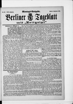 Berliner Tageblatt und Handels-Zeitung on Sep 9, 1901