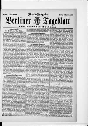 Berliner Tageblatt und Handels-Zeitung on Sep 9, 1901