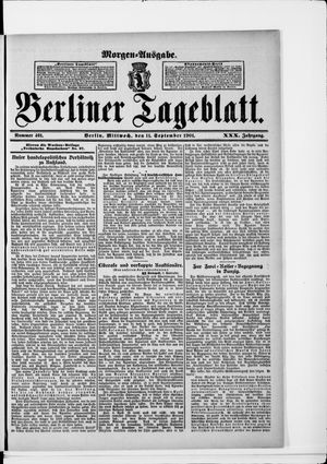Berliner Tageblatt und Handels-Zeitung vom 11.09.1901