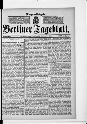 Berliner Tageblatt und Handels-Zeitung on Sep 11, 1901