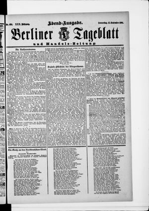 Berliner Tageblatt und Handels-Zeitung vom 12.09.1901