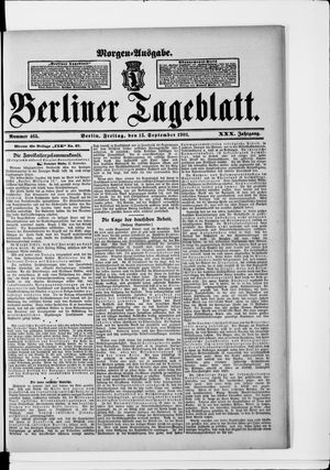 Berliner Tageblatt und Handels-Zeitung vom 13.09.1901