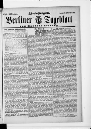 Berliner Tageblatt und Handels-Zeitung vom 14.09.1901