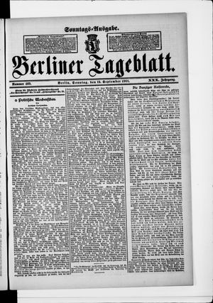 Berliner Tageblatt und Handels-Zeitung vom 15.09.1901