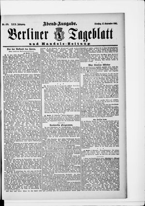Berliner Tageblatt und Handels-Zeitung vom 17.09.1901