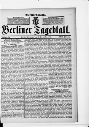 Berliner Tageblatt und Handels-Zeitung on Sep 18, 1901